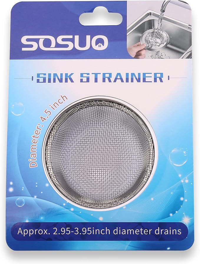 2Pcs Kitchen Sink Strainer, Stainless Steel Mesh Sink Drain Cover, Large Wide - Image 2