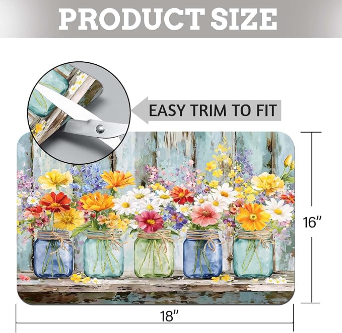 MCALK Floral Vases Dish Drying Mat - Image 6