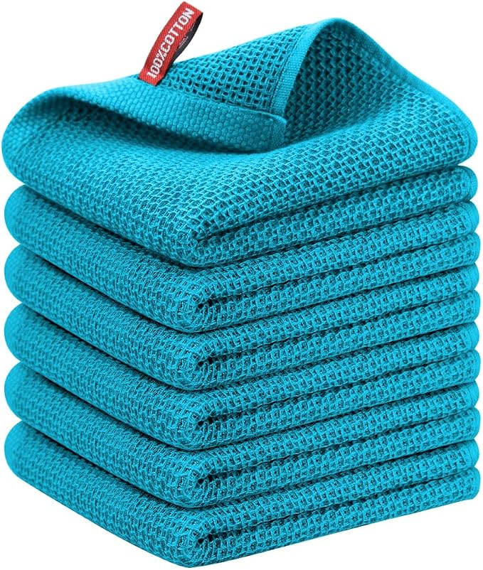 Nialnant 6 Pack Kitchen Towels, Large 100% Cotton Hand Towels, Absorbent Dish by Nialnant