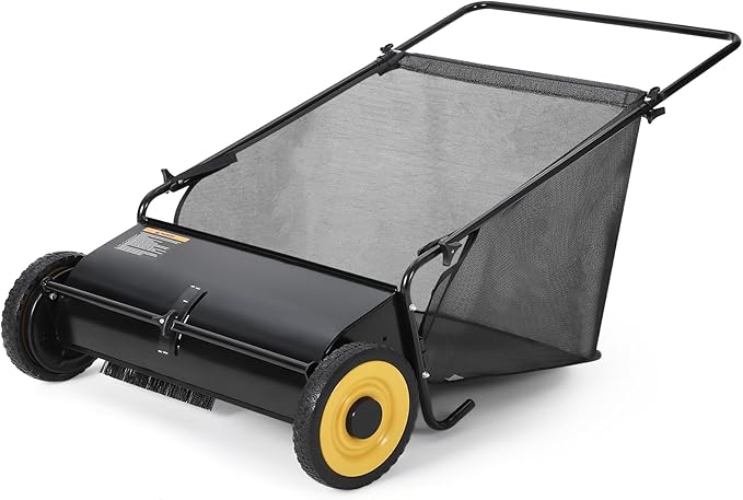 Garvee 21 Inch Push Lawn Sweeper, Leaf & Grass Collector, Strong Rubber Wheels by Garvee