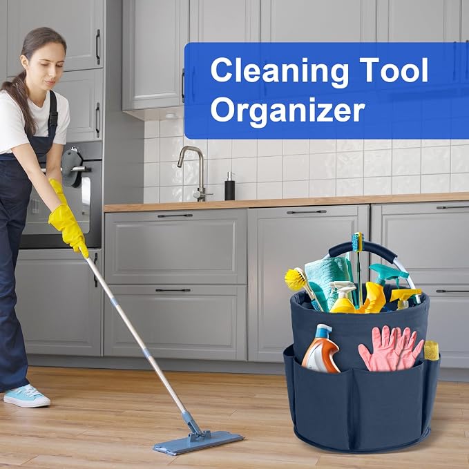 Cleaning Caddy with Handle, Cleaning Products Organiser, 17L Foldable Storage - Image 3