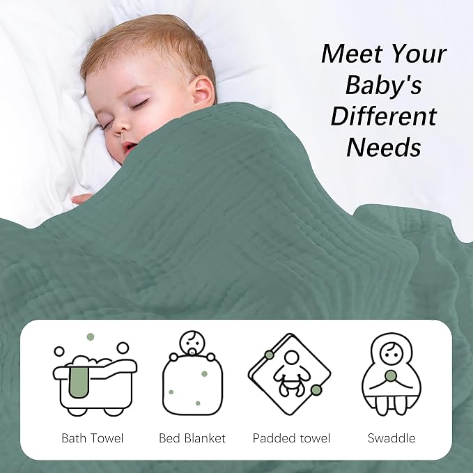 SWEET DOLPHIN Muslin Baby Bath Towels Blanket - Image 5