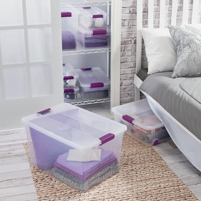 Sterilite 6 Pack 66 Quart ClearView Latch Box, Stackable Organizer Bins - Image 5