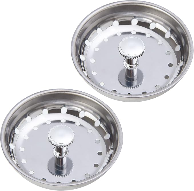 2 PCS Kitchen Sink Strainer and Stopper Combo Basket Replacement - Image 9