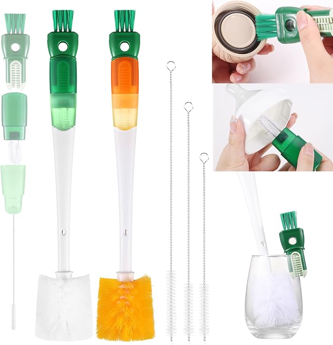 OUTXE 5 Pack Bottle Brush Set, 5-in-1 Multifunctional Water Bottle Cleaning by OUTXE
