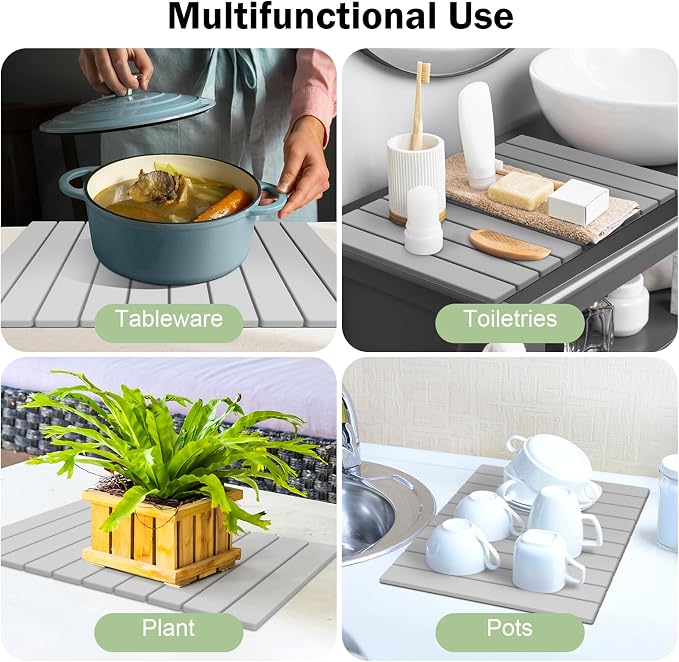 Stone Dish Drying Mat for Kitchen Counter, Versatile Stone Drying Mats for Cups - Image 6