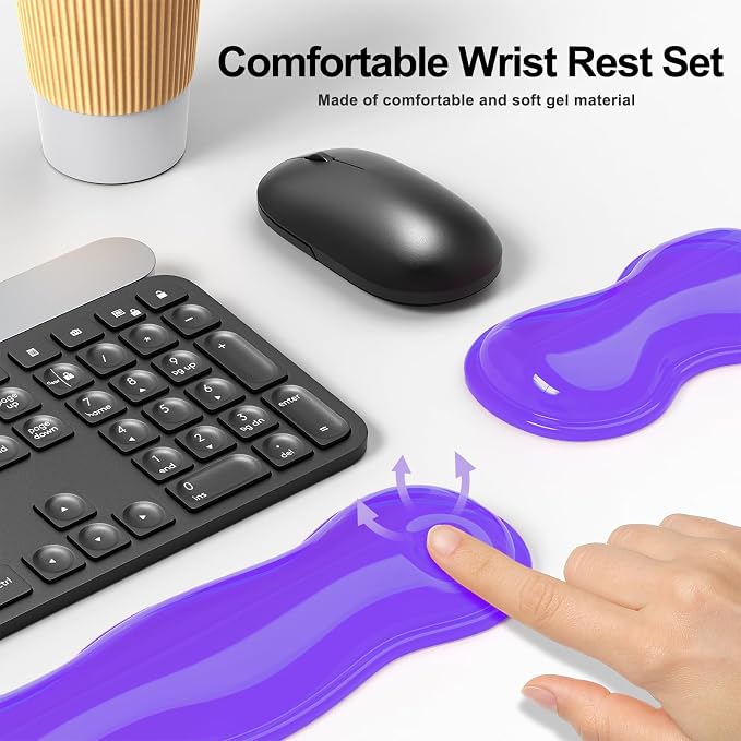 Gel Keyboard and Mouse Wrist Rest Set, Comfort Ergonomic Wrist Support - Image 4
