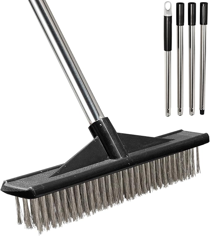 Heavy Duty Floor Scrub Brush Stainless Steel Wire Floor Scrubber by BSMstonehouseholdsupplies