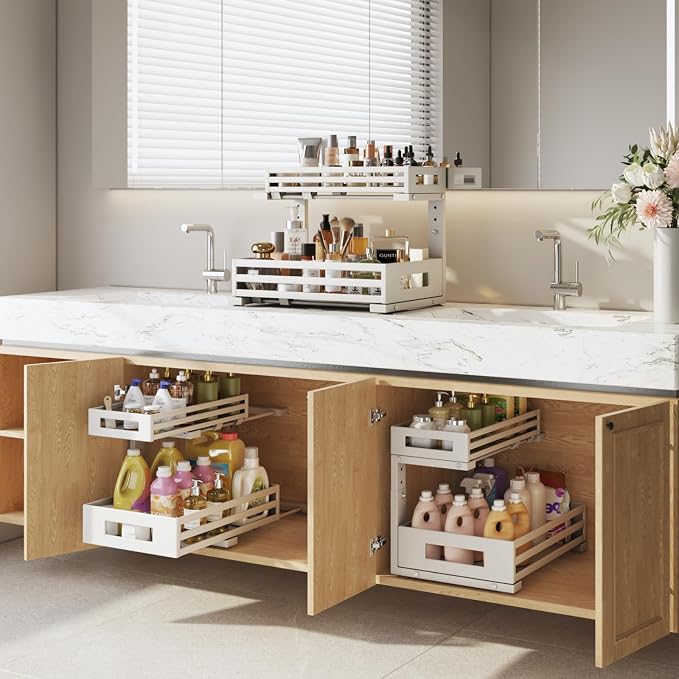 1-Pack Under Sink Organizers and Storage, 2-Tier L Shape Pull Out Cabinet - Image 5