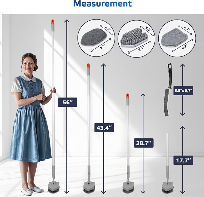 DSV Standard Tile Tub Scrubber Brush Shower Scrubber - Image 2