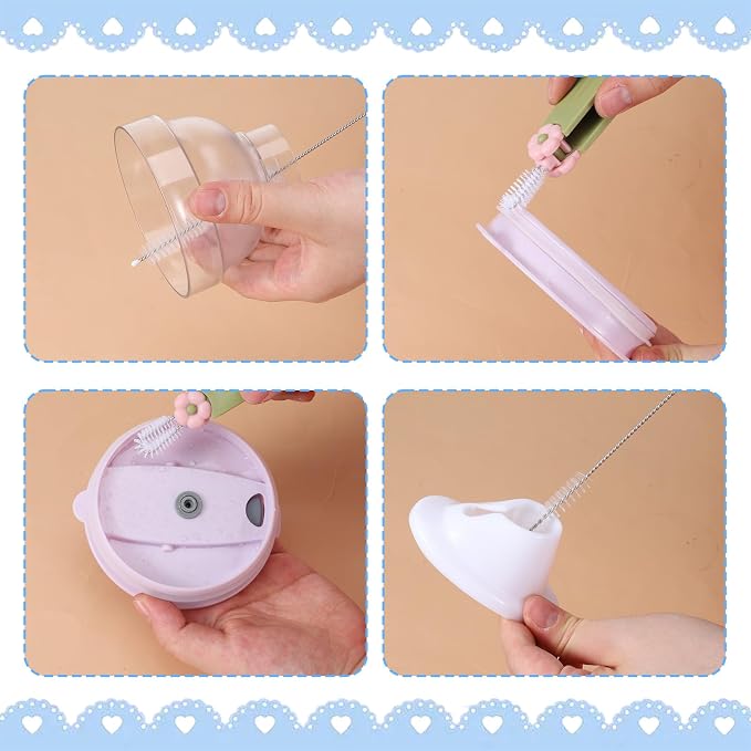 Straw Cleaner Brush Set: 3 Pcs Reusable Pea Long Straw Pipe Cleaner Brushes and - Image 7