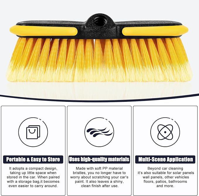 10 Inch Car Wash Brush Head, Scrub Brush Attachment - Image 7