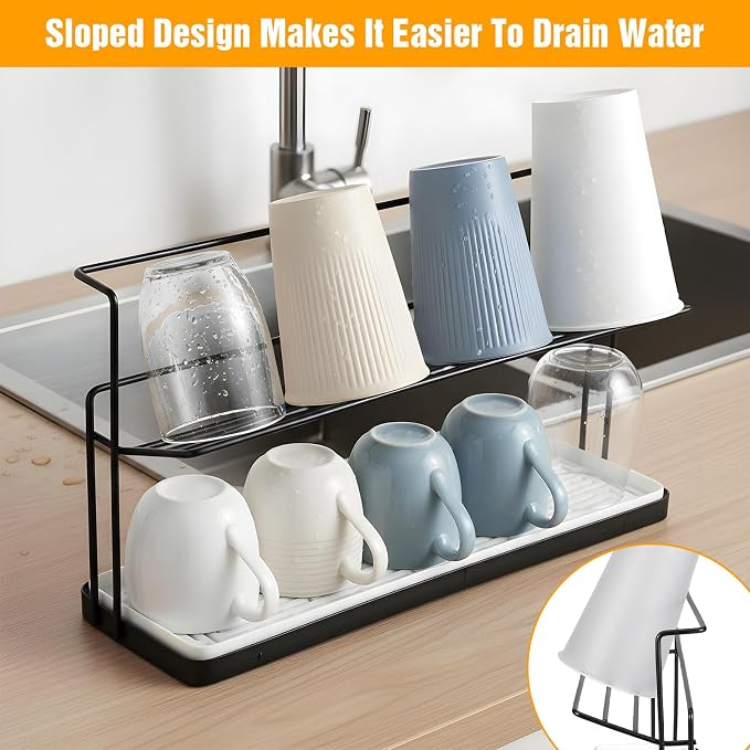 2-Tier Bottle Drying Rack Cup Cradle Storage - Image 6