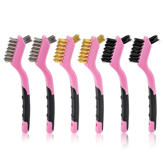 MAXMAN Wire Brush Set 6Pcs Small Wire Brushes Set, Stainless Steel/Brass/Nylon by MAXMAN