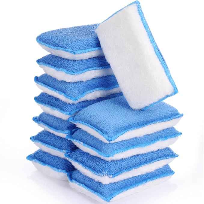 Mudder 12 Pcs Car Interior Scrubbing Sponge 5'' x 3'' Fiber Car Wax Applicator by Mudder