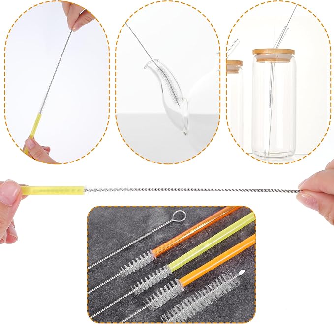 20 Pcs Straw Cleaner Brush Reusable Metal Handles Cleaner Brushes 12 inch Extra - Image 3