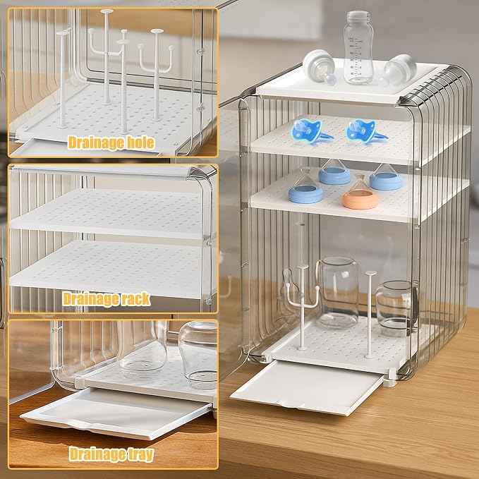 Palksky Baby Bottle Organizer for Storage, Baby Bottle Drying Rack for - Image 4