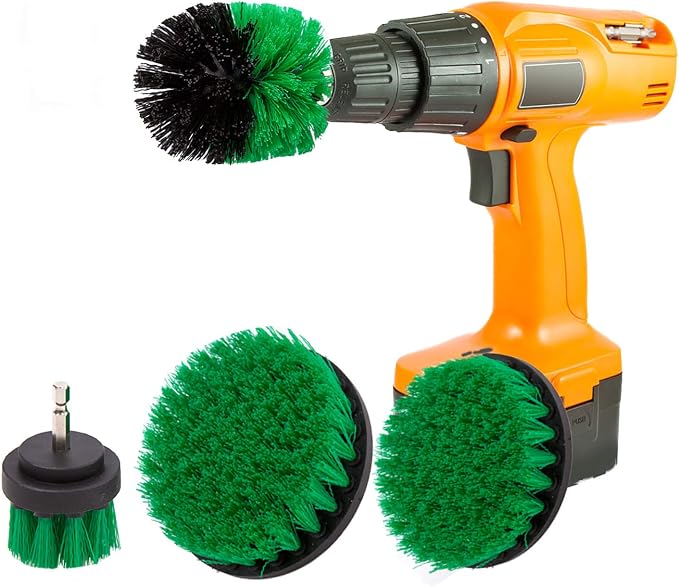 4 Packs Drill Brush Kit, Drill Scrubber Attachment Set by KINJOEK