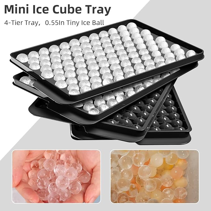 WIBIMEN Mini Ice Cube Trays, Small Tiny Round Pebble Crushed Nugget Ice Trays - Image 7