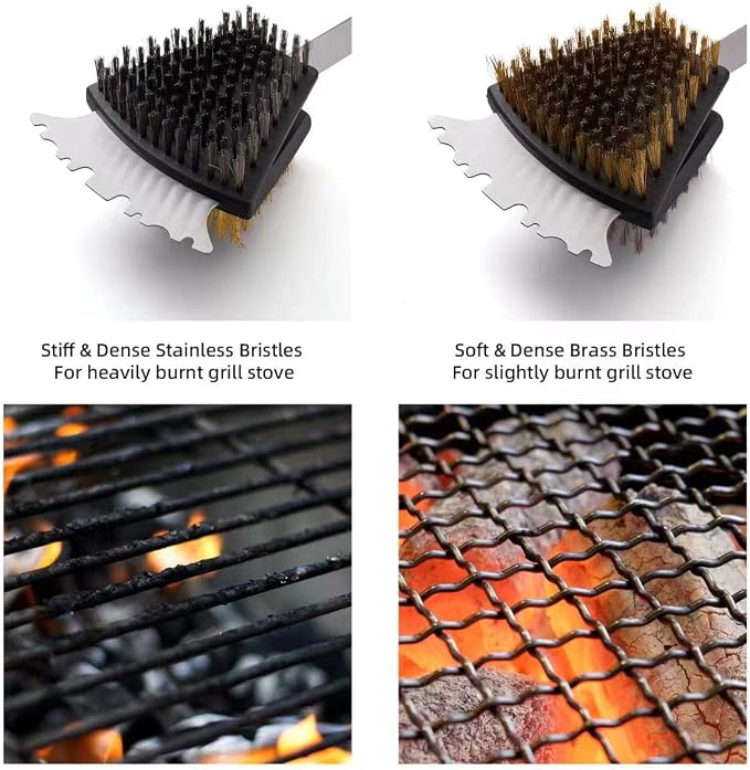 Double Sided Grill Cleaning Brush and Scraper, 16.5" BBQ Brush, Barbecue Cleaner - Image 3
