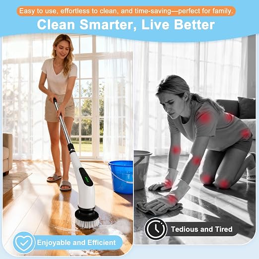 Electric Spin Scrubber, Cordless Cleaning Brush - Image 2