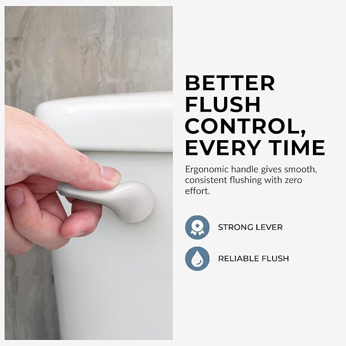 Qualihome White Toilet Tank Flush Lever Handle, Universal Front Mount - Image 5