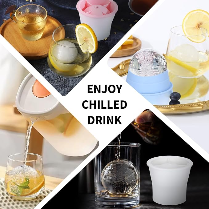 Round Ice Cube Molds 6 Pieces, Silicone Sphere Ice Mold Maker, Stackable Easy - Image 6