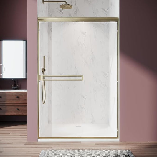 Shower Door 50-54 in. W x 72 in. H, UCALAFEE Semi-Frameless Double Sliding by Ucalafee