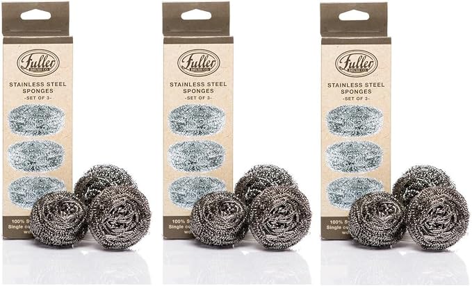 Fuller Brush Stainless Steel Scrubbing Sponges – 3-Pack – Heavy Duty Kitchen by FullerBrush
