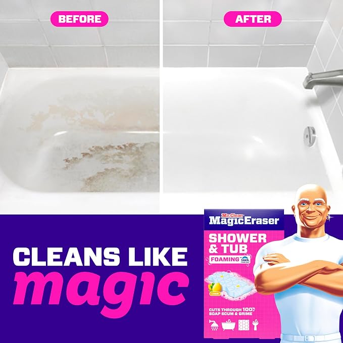 Mr. Clean Magic Eraser Sponge, Tub Cleaner, Soap Scum Remover, Bathroom - Image 8