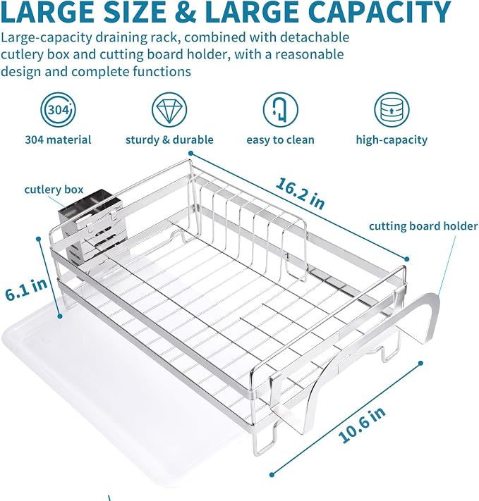 Stainless Steel Dish Racks for Kitchen Counter - Image 3