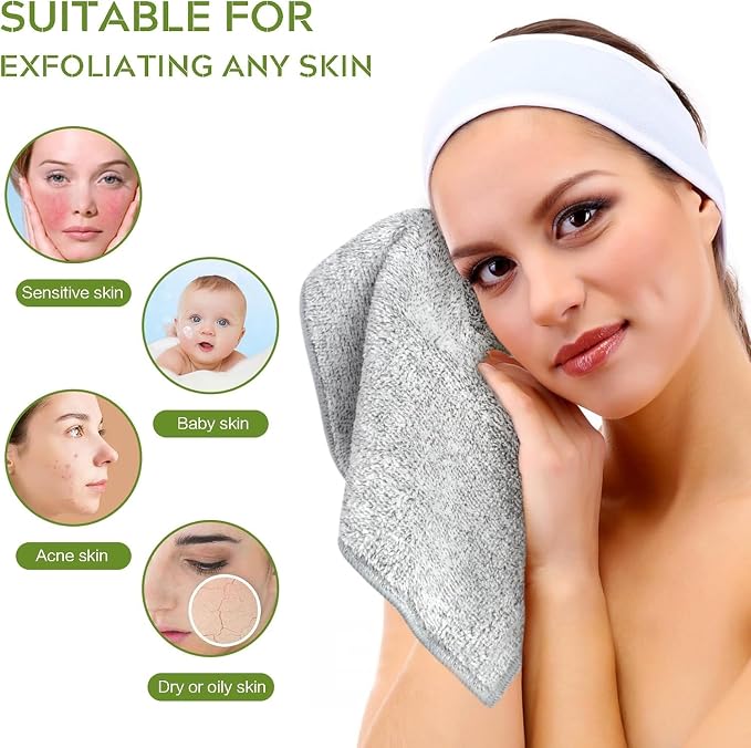 SINLAND Microfiber Face Cloths Highly Absorbent Washcloths Soft Feel Fingertip - Image 4
