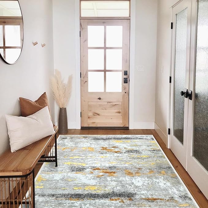 Runner Rug Washable 3x11 FT, Non Slip Rubber Backing Abstract Carpet, Soft Area Rugs for Bedroom Kitchen Hallway Entryway Bathroom, Customized