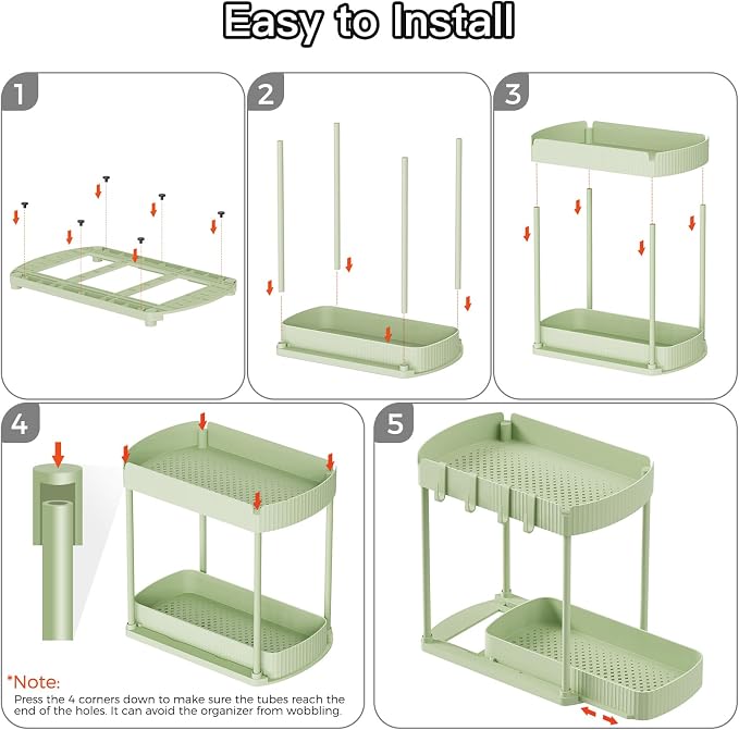 2 Pack Multi-Purpose Pull-Out Storage Organizers, Under Sink Organizers and - Image 7
