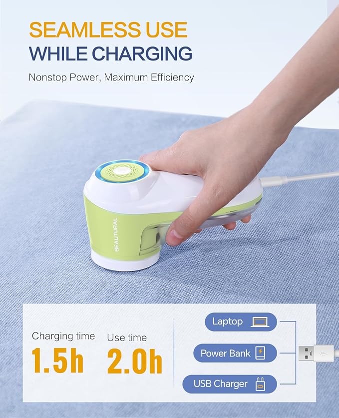 BEAUTURAL Fabric Shaver, Rechargeable Lint Remover - Image 4