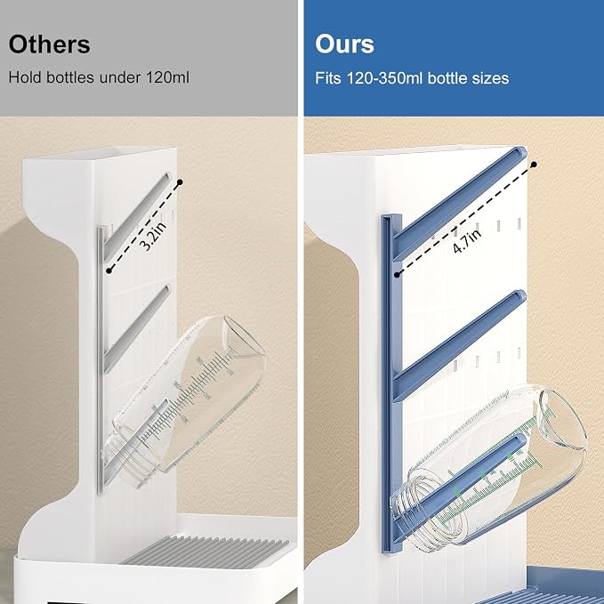GoMaihe Baby Bottle Drying Rack: Space Saving Vertical Bottle Dryer Holder - Image 7