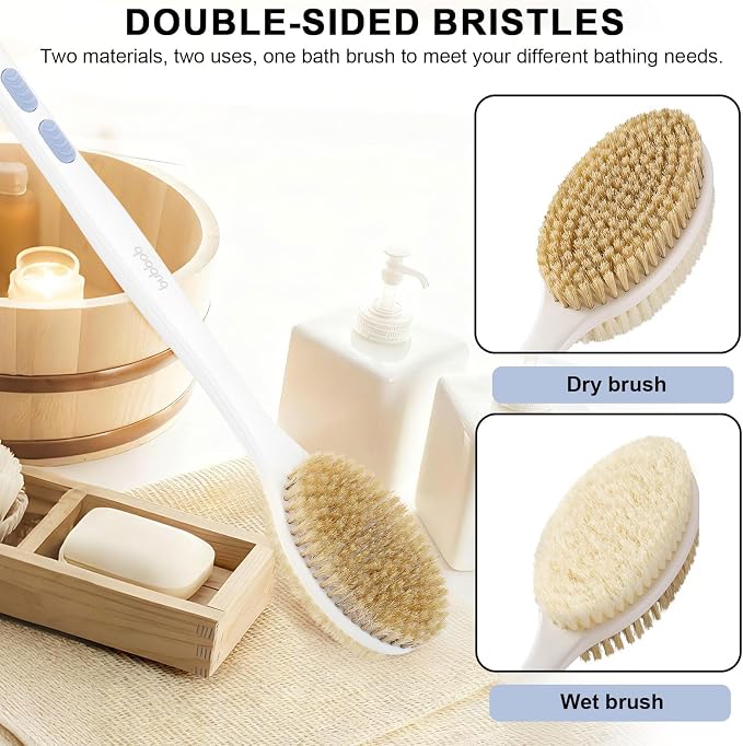 Back Scrubber for Shower with Long Handle, Exfoliating Bath Brush for Body - Image 2