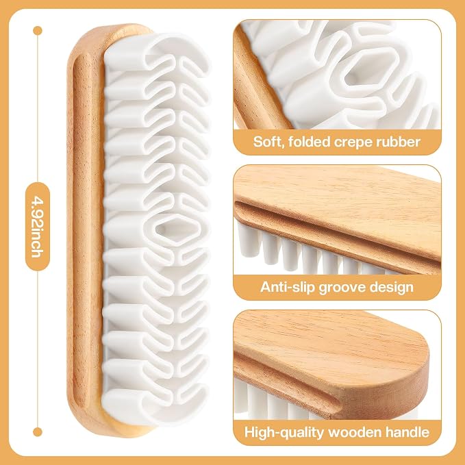 2 Pcs Suede Shoe Brush Nubuck Leather Cleaner Shoes Shine Dauber Crepe - Image 3