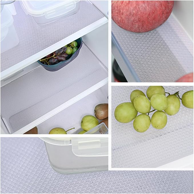 BOPART 12Pcs Refrigerator Liners Washable Fridge Shelf Liners Refrigerator Mats - Image 6