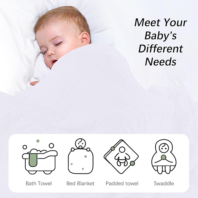 SWEET DOLPHIN Muslin Baby Bath Towels Blanket - Image 5