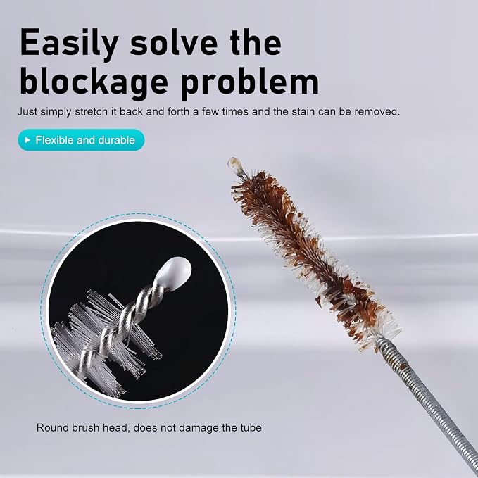 WZP Auto Sunroof Drain Cleaning Tool, 61 Inch Flexible Drain Brush, Stainless - Image 5