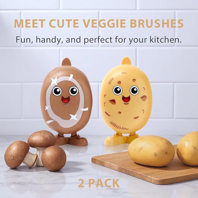Vegetable Brush Scrubber, Potato Mushroom Scrubber Brush Cleaning Veggie Fruit - Image 2