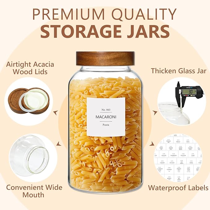 KEYWING 88oz Large Glass Jars - Image 3