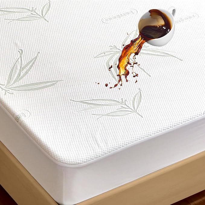 California King Mattress Protector Waterproof Mattress Pad Washable Bamboo by SoftHour