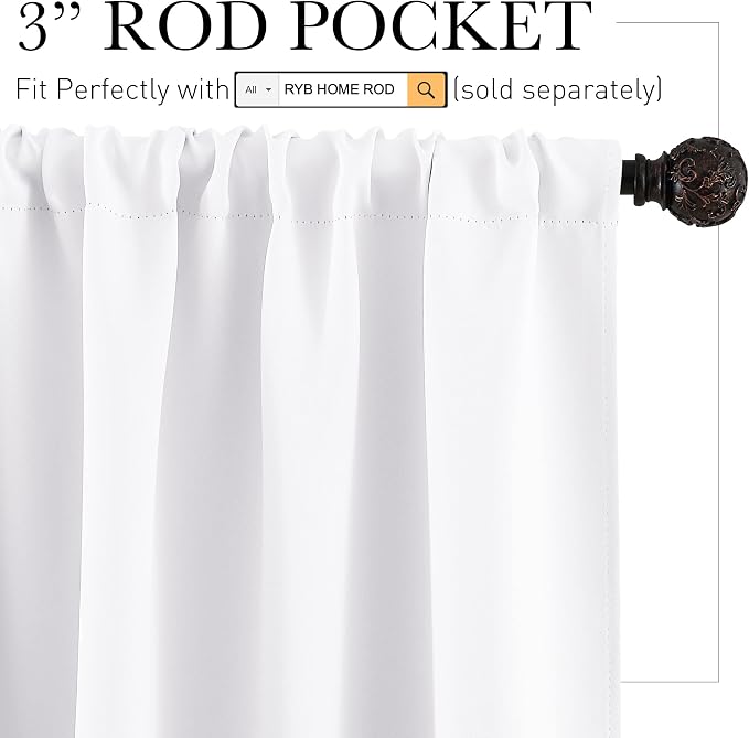 RYB HOME Small Curtains for Kitchen Window - Image 2