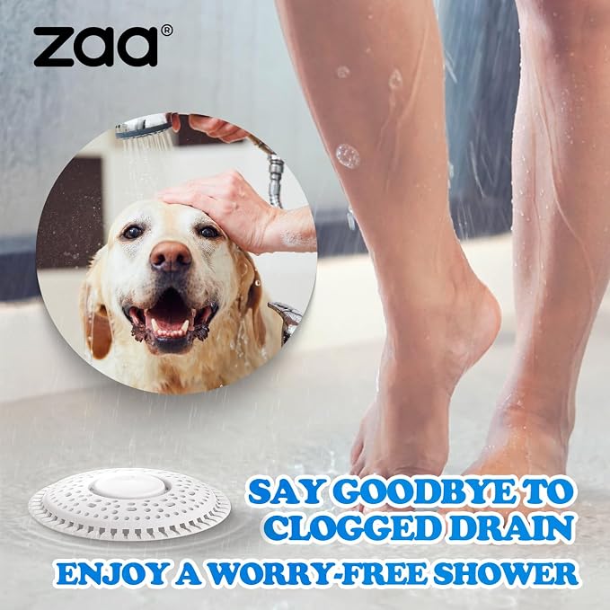 zaa Shower Drain Hair Catcher, 2 Pack Premium Silicone Drain Protector & Shower - Image 7
