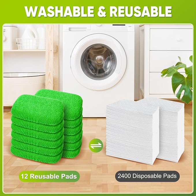 12-Pack Reusable Mop Pads Compatible - Image 5