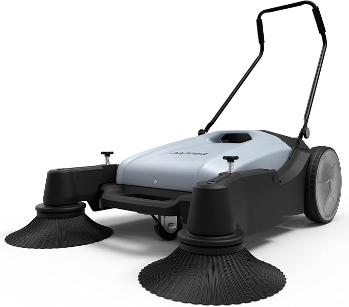Walk-Behind Outdoor Hand Push Floor Sweeper by DapperSupply