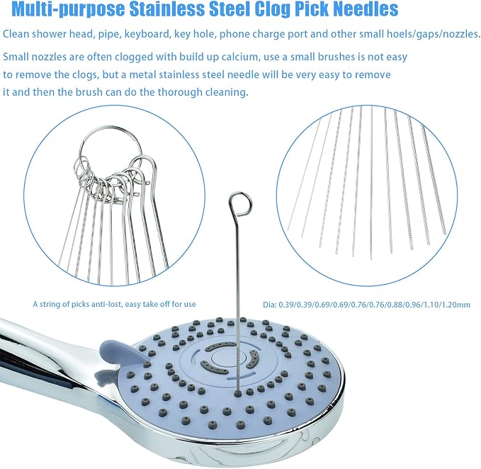 Shower Head Cleaner, Shower Head Cleaning Brushes Shower Nozzle Clog Removal - Image 2