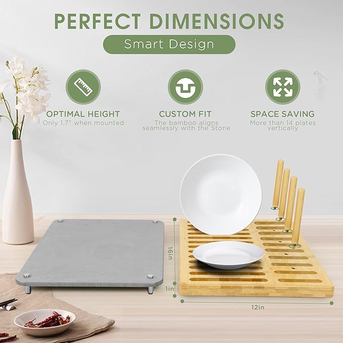 Sofort Stone Drying Mat for Kitchen Counter, Quick Dry Ultra Absorbent Dish - Image 4